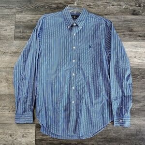 Ralph Lauren Blue Striped Classic Fit Casual Shirt LARGE